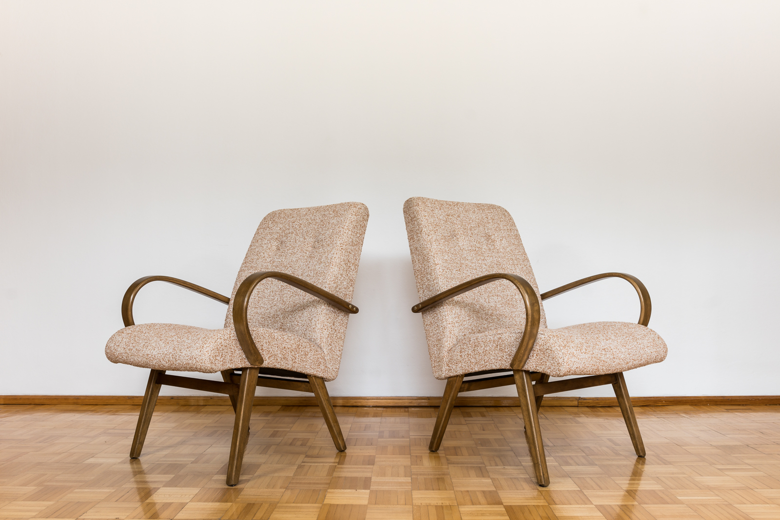 Pair Of Armchairs By Jaroslav šmídek For TON,, Czechoslovakia, 1960's