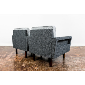 Pair Of Geometric Club Chairs, Poland, 1970s