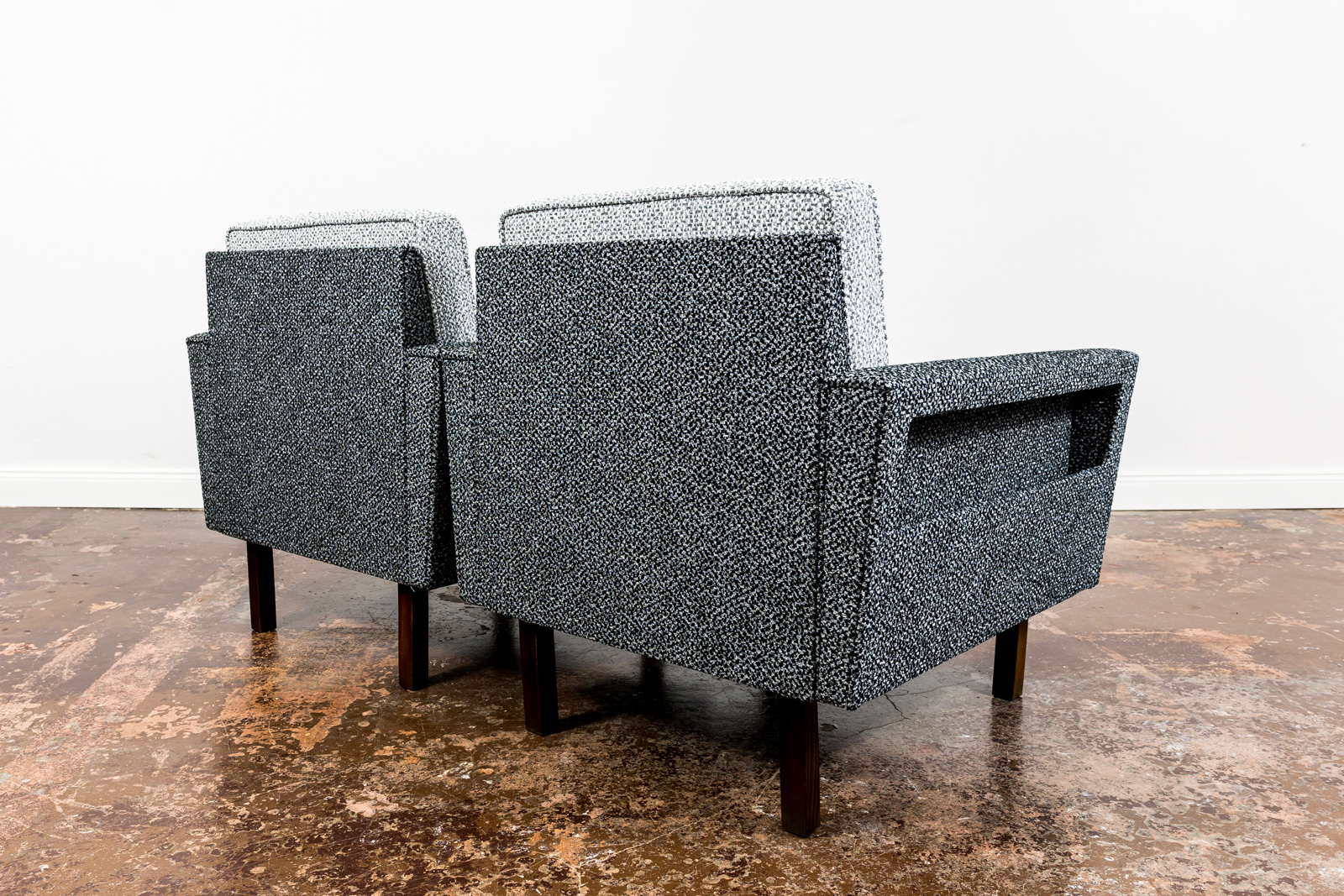 Pair Of Geometric Club Chairs, Poland, 1970s