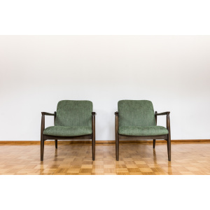 Pair Of Green "Gfm 64" Armchairs By Edmund Homa, Poland, 1960s