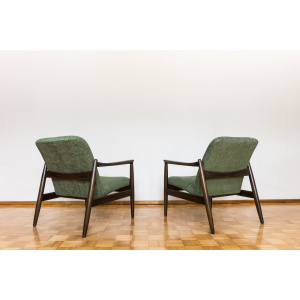Pair Of Green "Gfm 64" Armchairs By Edmund Homa, Poland, 1960s