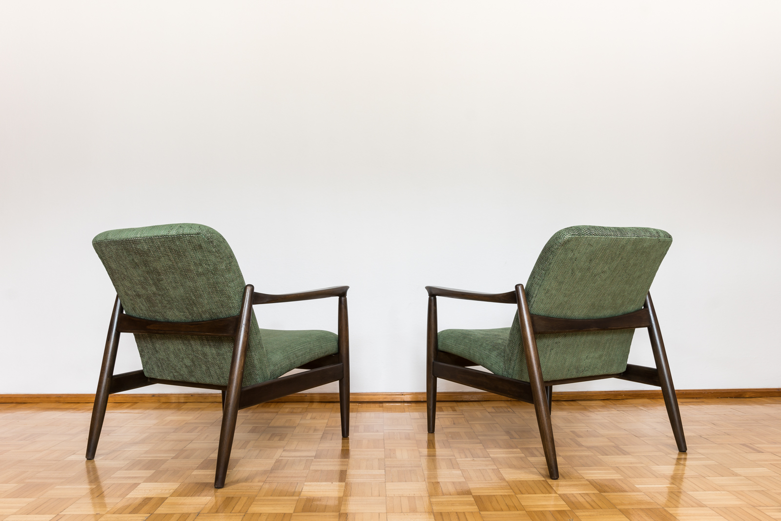Pair Of Green "Gfm 64" Armchairs By Edmund Homa, Poland, 1960s