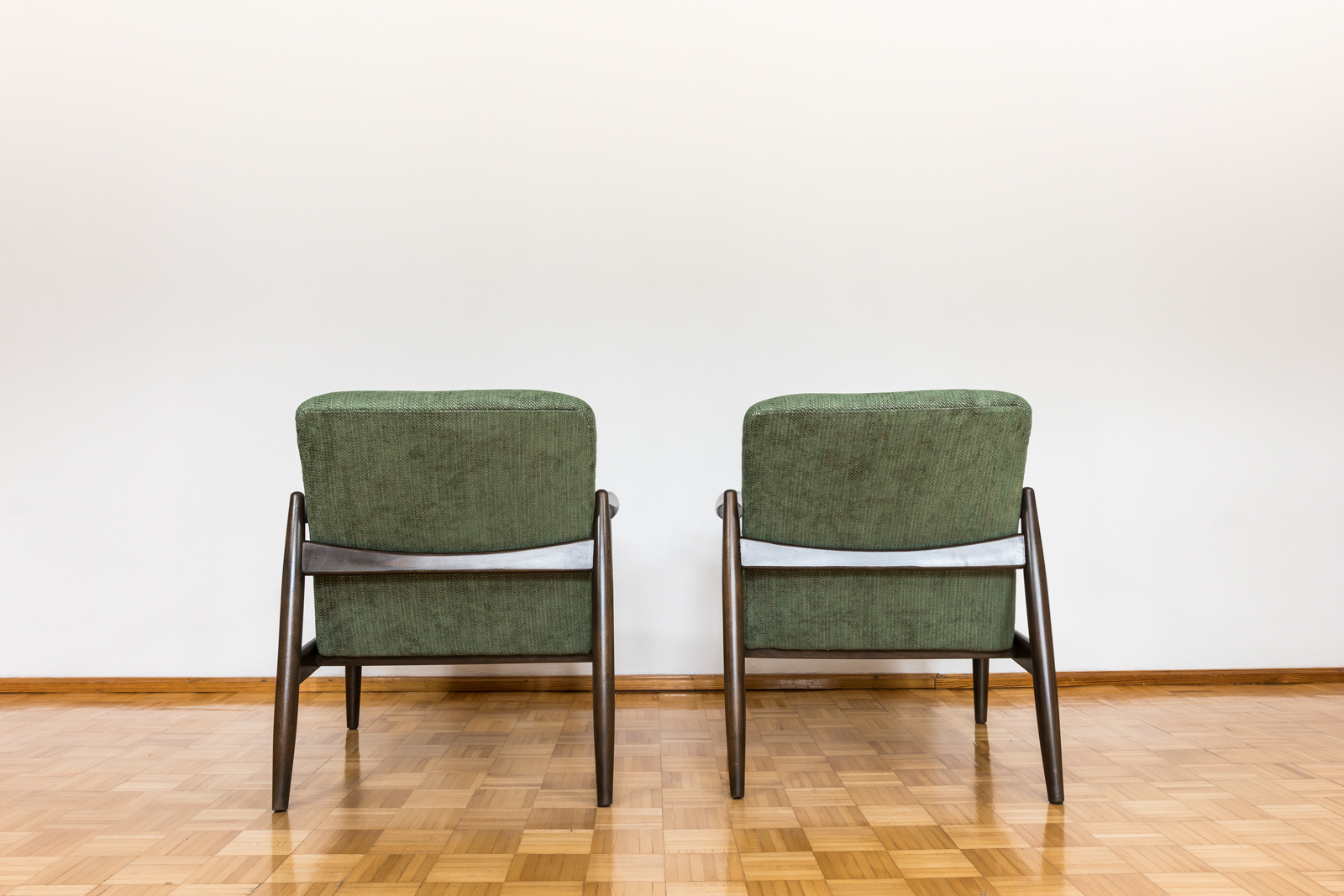 Pair Of Green "Gfm 64" Armchairs By Edmund Homa, Poland, 1960s