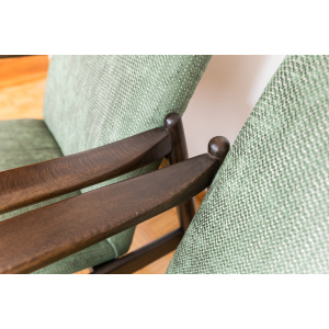 Pair Of Green "Gfm 64" Armchairs By Edmund Homa, Poland, 1960s