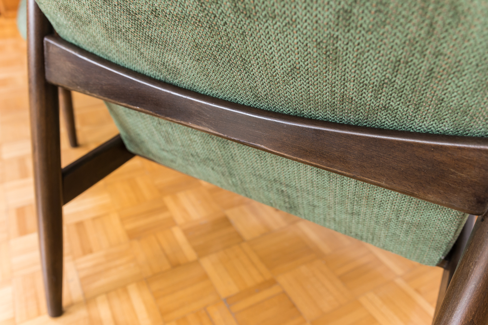 Pair Of Green "Gfm 64" Armchairs By Edmund Homa, Poland, 1960s