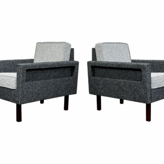 Pair Of Geometric Club Chairs, Poland, 1970s