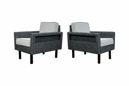 Pair Of Geometric Club Chairs, Poland, 1970s