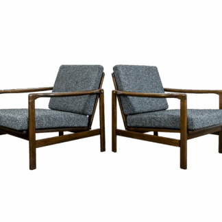 Pair Of black B-7522 Armchairs By Zenon Bączyk 1960’S