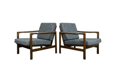 Pair Of black B-7522 Armchairs By Zenon Bączyk 1960’S