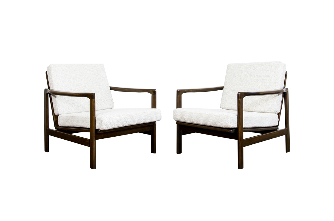 Pair Of B-7522 Armchairs By Zenon Bączyk, 1960's