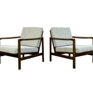 Pair Of green B-7522 Armchairs By Zenon Bączyk, 1960's