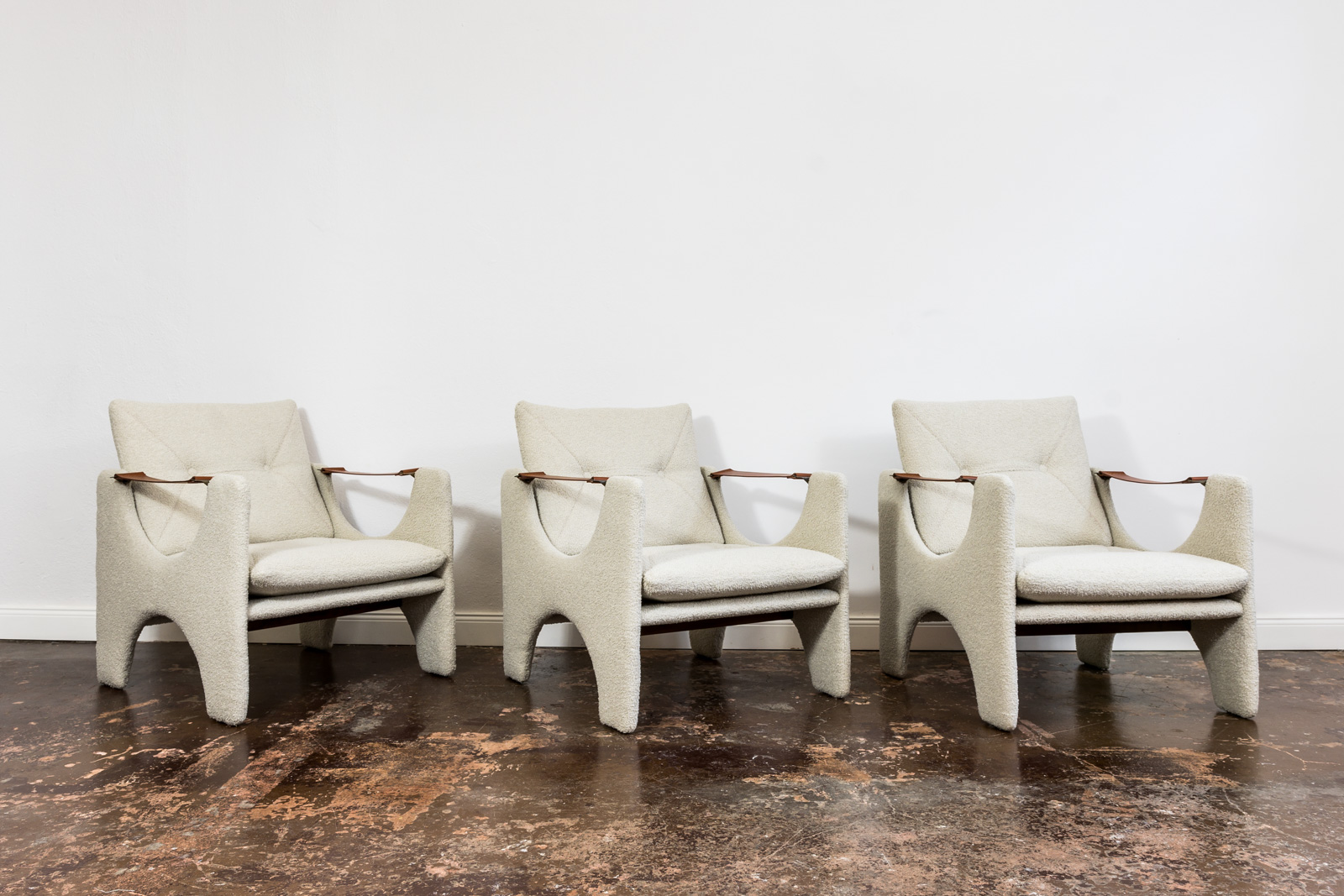 Set Of 3 Geometric Armchairs from Łódzkie Fabryki Mebli, Europe, 1975