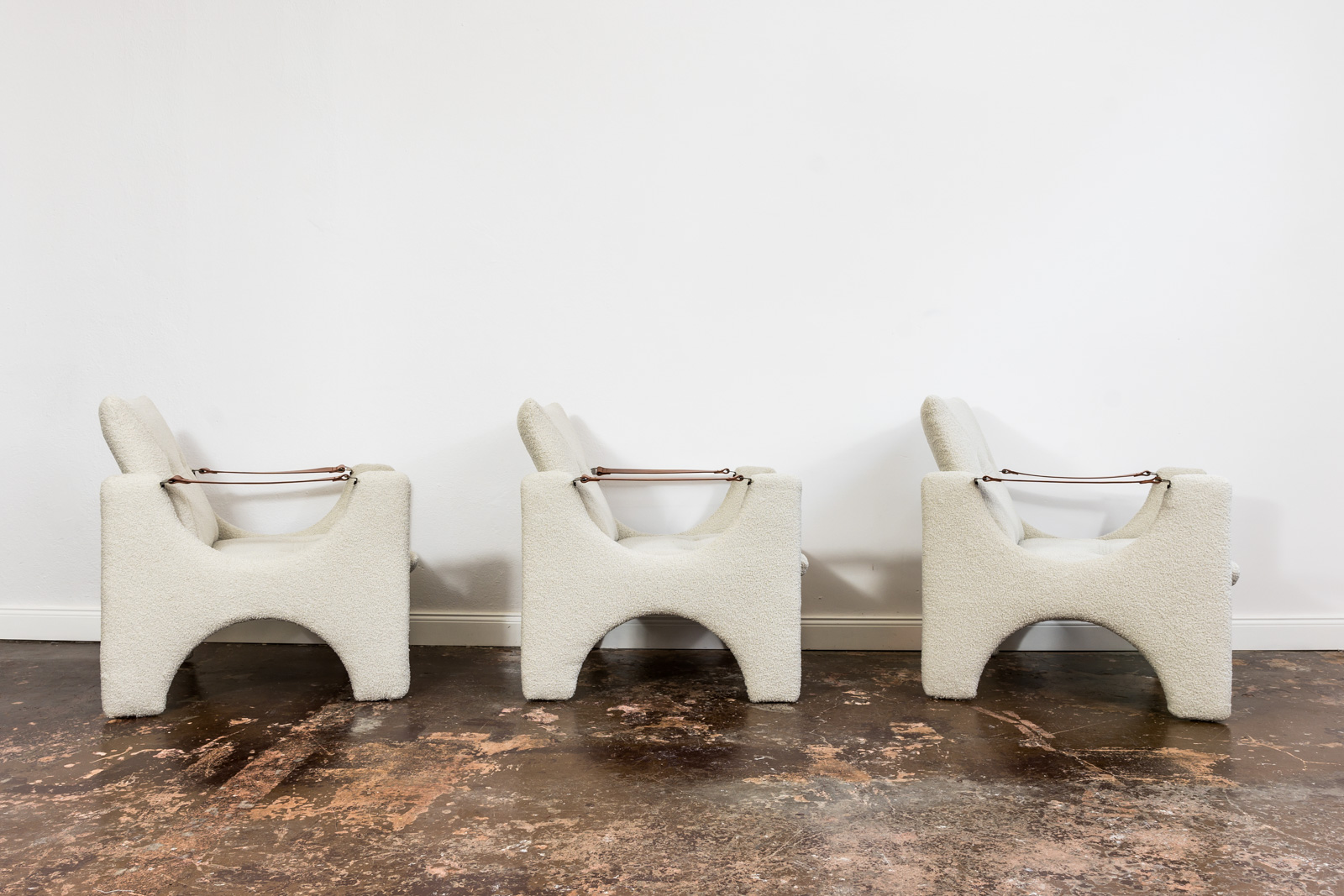 Set Of 3 Geometric Armchairs from Łódzkie Fabryki Mebli, Europe, 1975