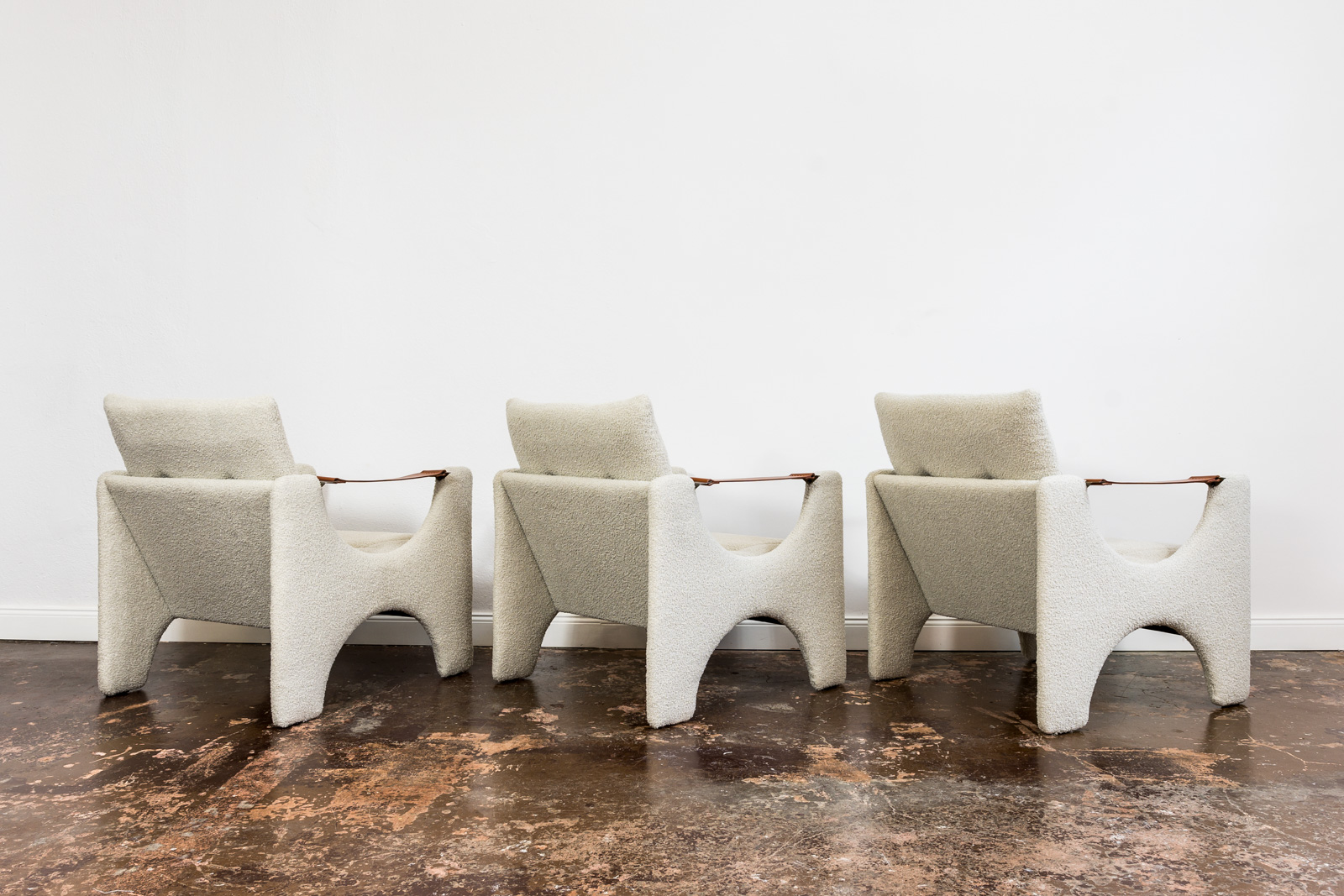 Set Of 3 Geometric Armchairs from Łódzkie Fabryki Mebli, Europe, 1975