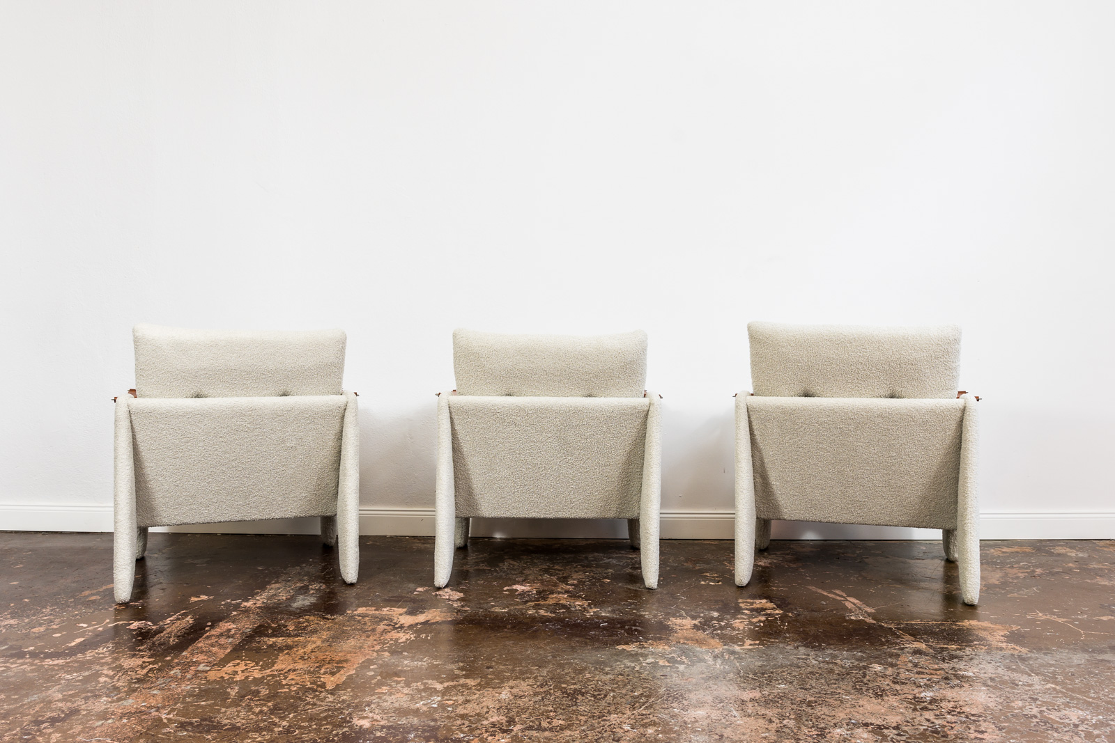 Set Of 3 Geometric Armchairs from Łódzkie Fabryki Mebli, Europe, 1975