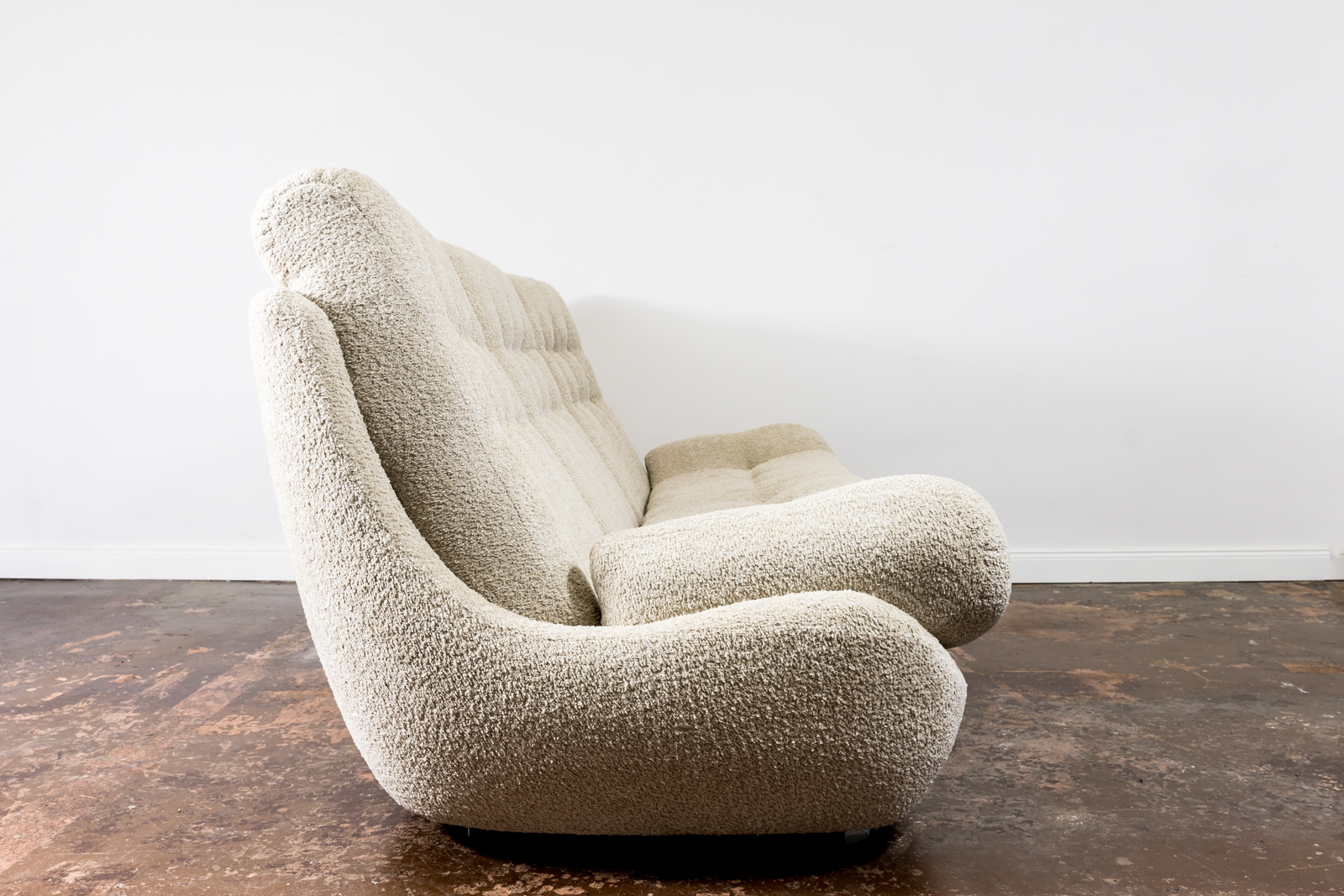 Space Age Sofa Atlantis In Beige Boucle, Czechoslovakia, 1970's