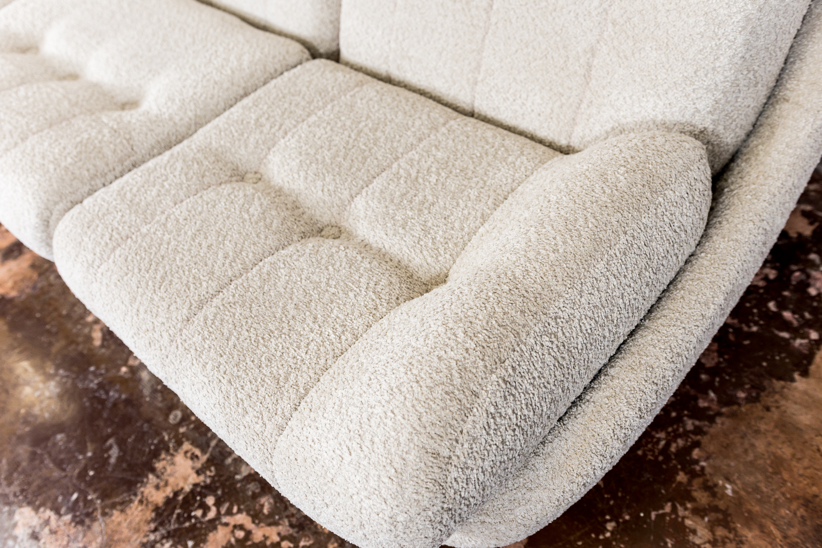Space Age Sofa Atlantis In Beige Boucle, Czechoslovakia, 1970's
