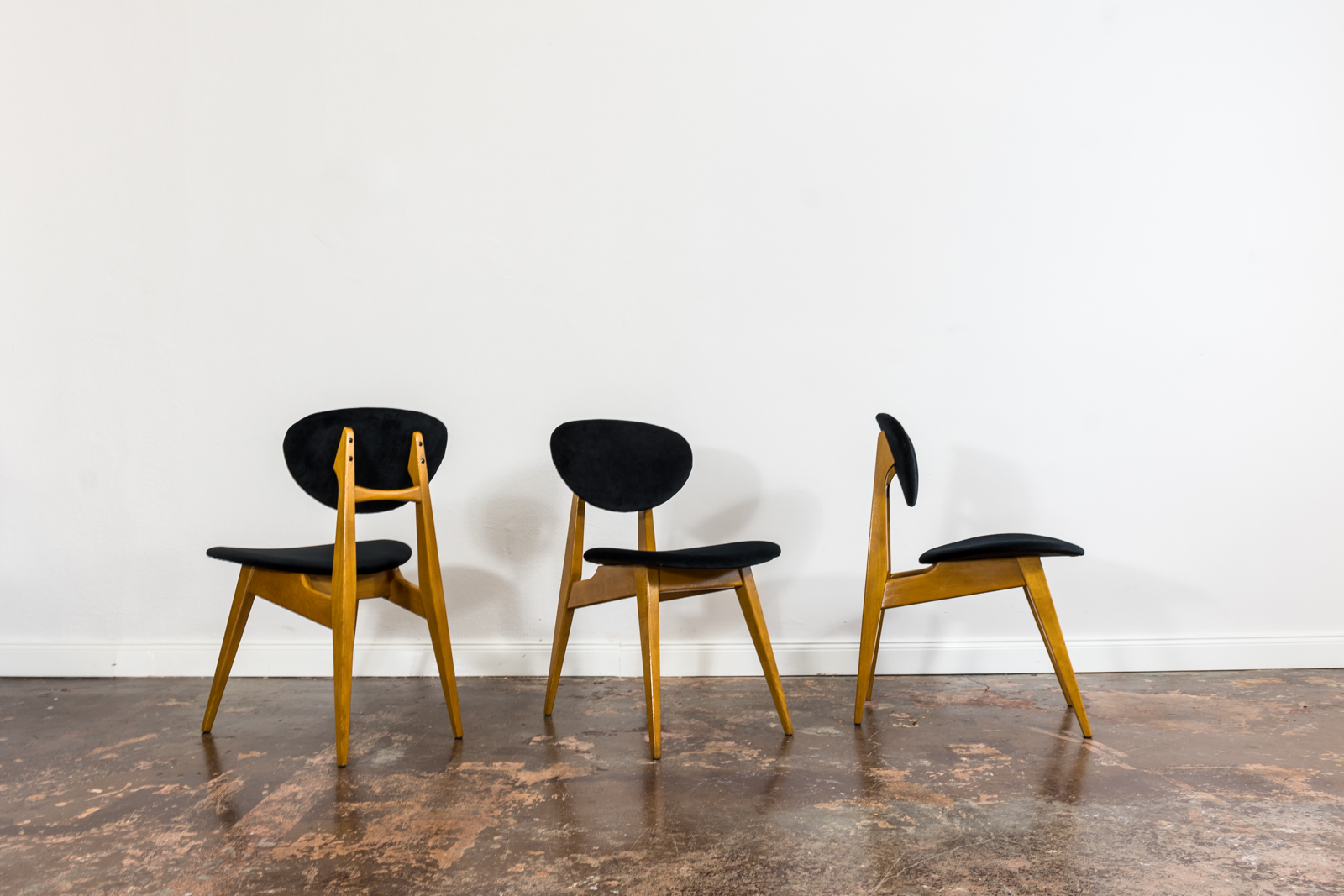 Mid-Century Chairs By Juliusz Kędziorek, Poland, 1960s, Set Of 3