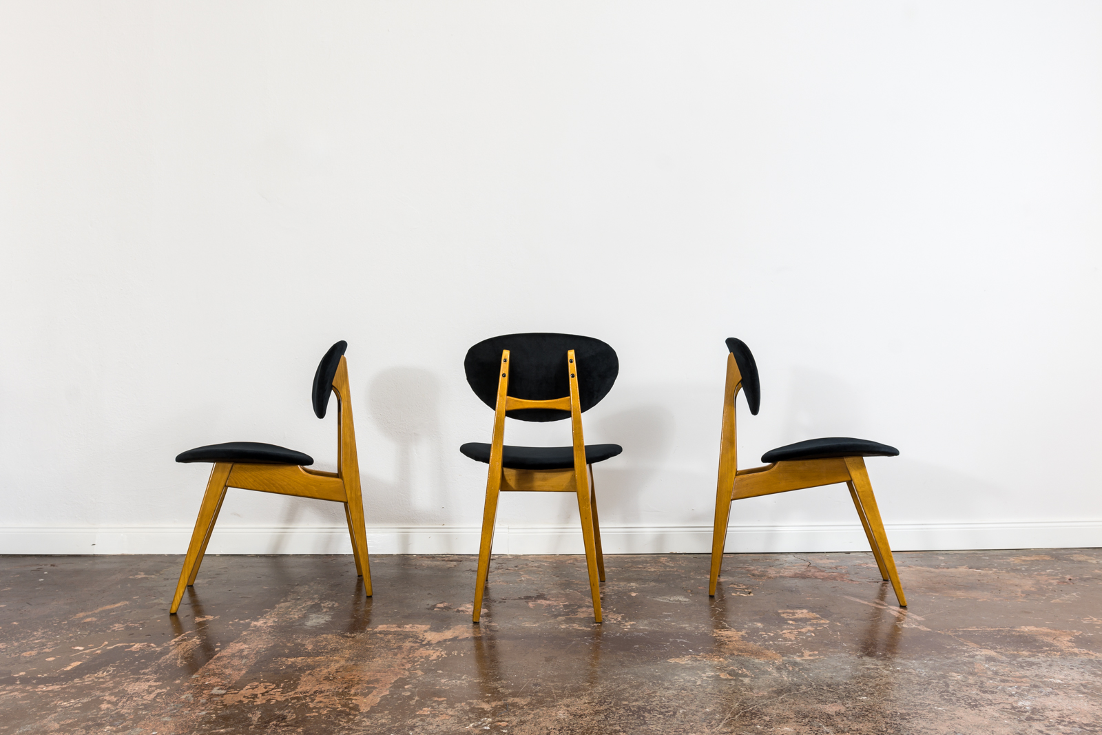 Mid-Century Chairs By Juliusz Kędziorek, Poland, 1960s, Set Of 3
