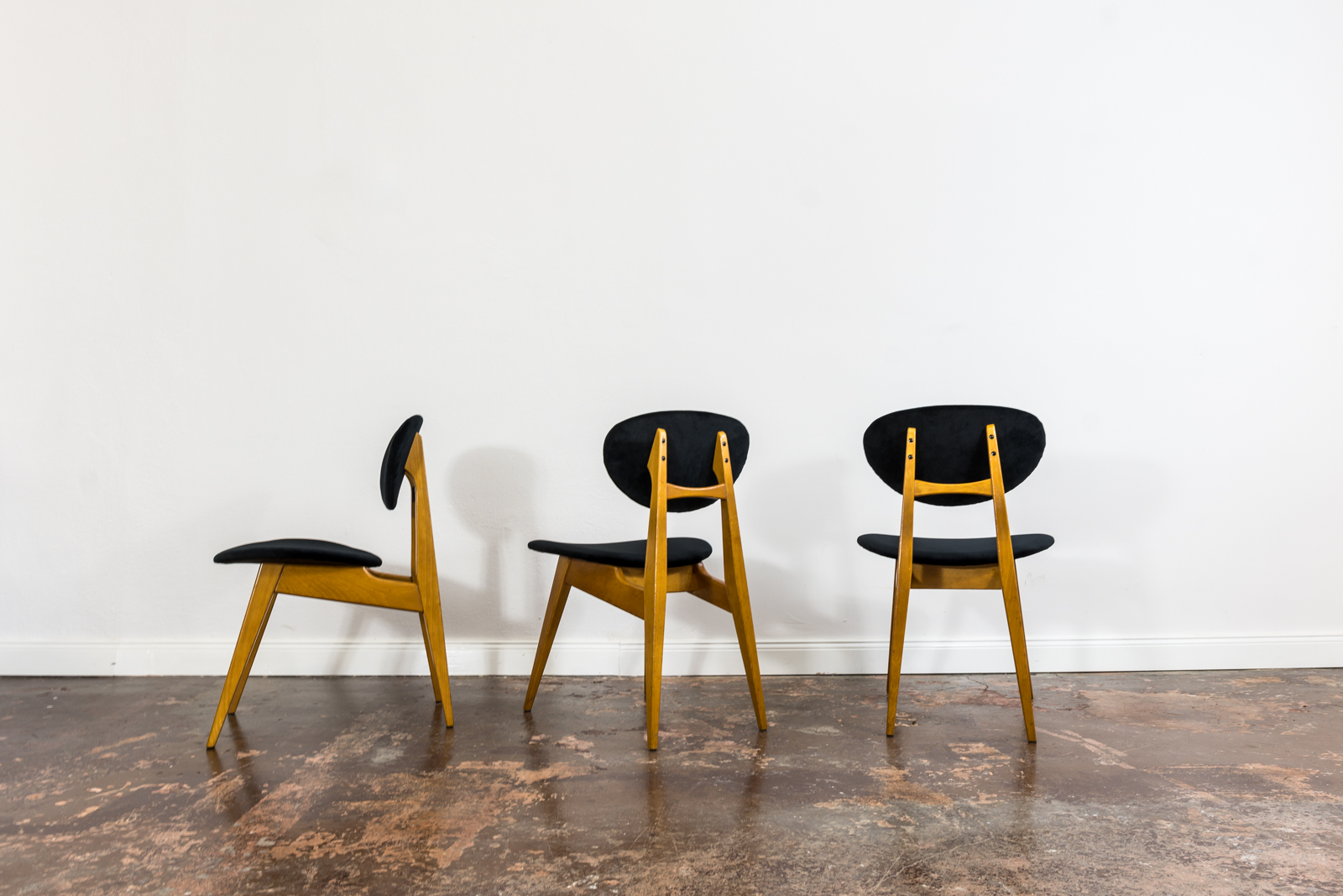 Mid-Century Chairs By Juliusz Kędziorek, Poland, 1960s, Set Of 3