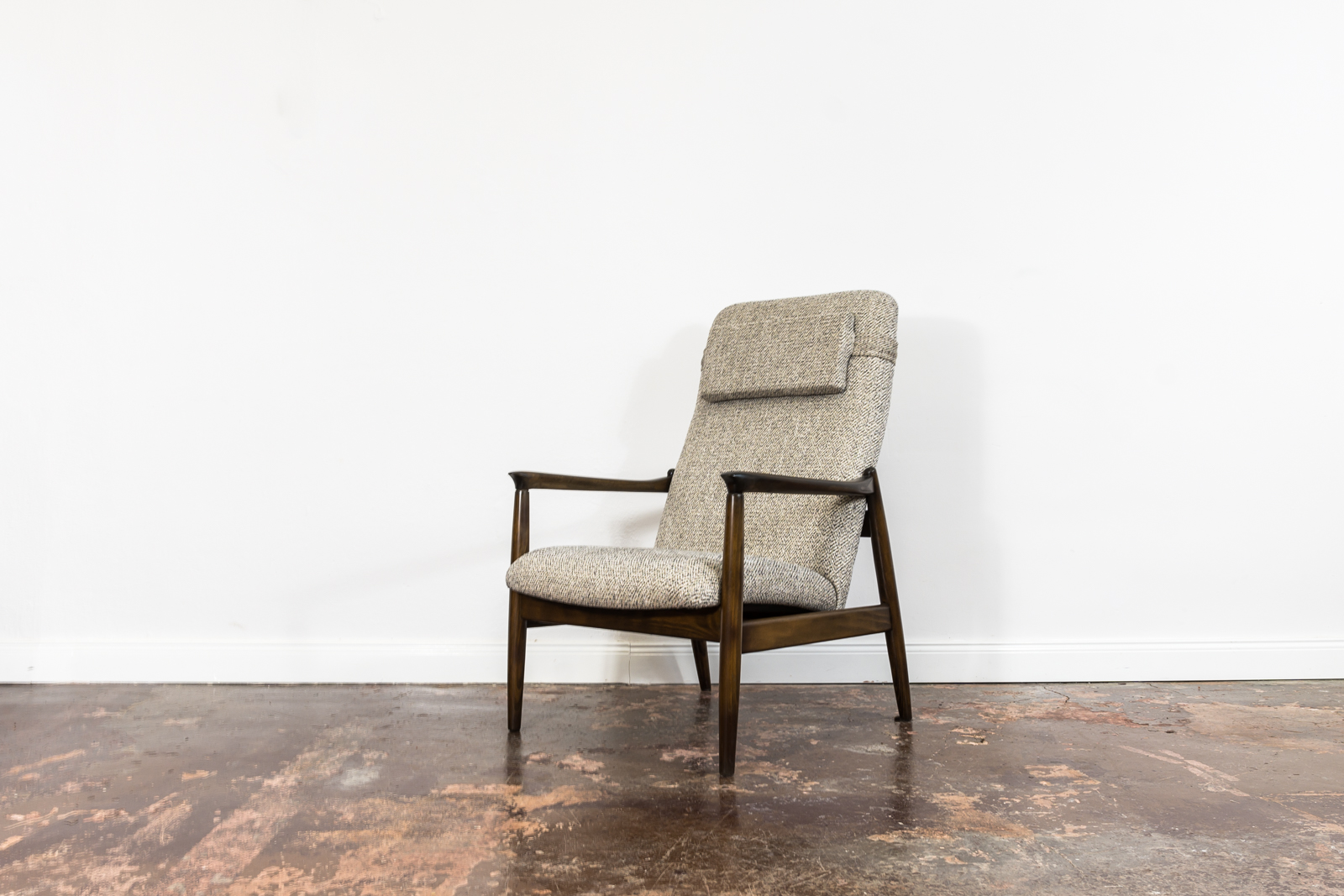 High Back Armchair "GFM-64" and Ottoman designed by Edmund Homa, Poland, 1960s