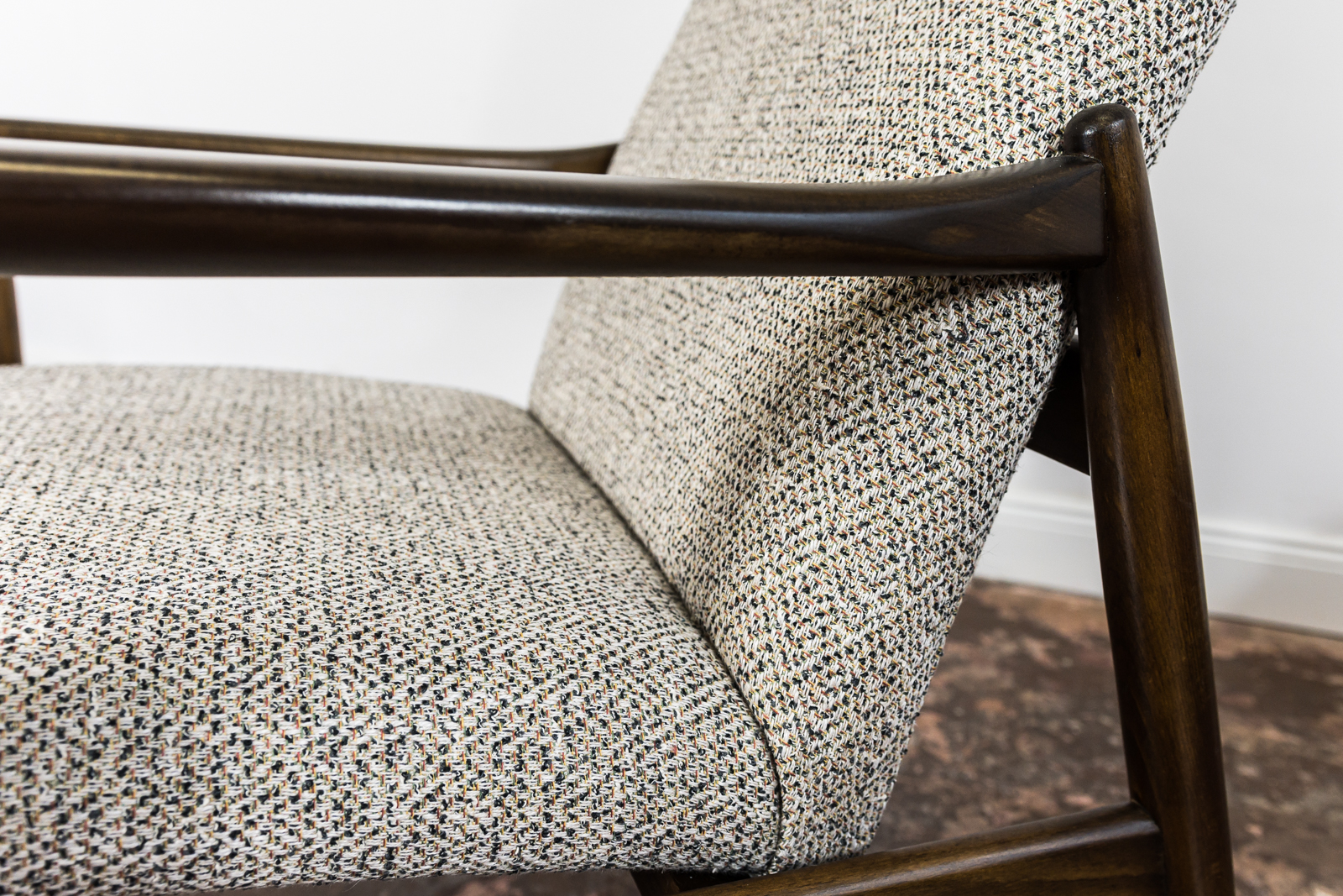 High Back Armchair "GFM-64" and Ottoman designed by Edmund Homa, Poland, 1960s
