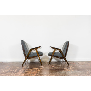 Pair Of Mid Century Modern Oak Armchairs, 1960s, Czechoslovakia