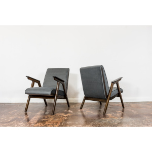 Pair Of Mid Century Modern Oak Armchairs, 1960s, Czechoslovakia