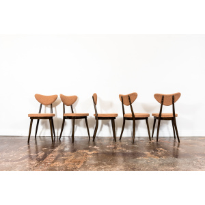 Model No. 124 Chairs By Helena & Jerzy Kurmanowicz, 1960s, Poland, Set Of 5