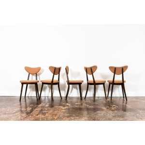 Model No. 124 Chairs By Helena & Jerzy Kurmanowicz, 1960s, Poland, Set Of 5