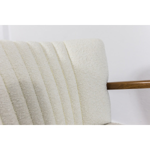 Pair Of White Cream Boucle Cocktail Chairs, 1950s