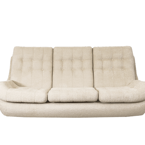 Space Age Sofa Atlantis In Beige Boucle, Czechoslovakia, 1970's