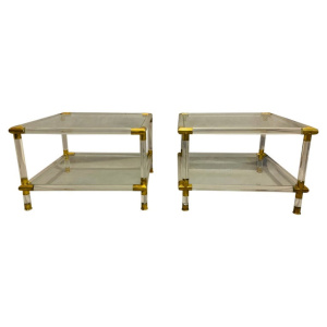 Glamorous Italian Acrylic Glass Side Tables, 1970s