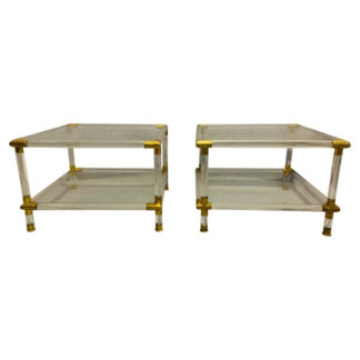 Glamorous Italian Acrylic Glass Side Tables, 1970s