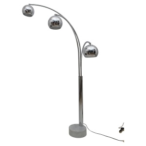 Goffredo Reggiani Mid-century Modern Chromed Metal and Marble Floor Lamp, 1960s
