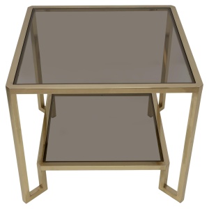 Guy Lefevre Square Brass Coffee Table for Maison Jansen, France 1970s