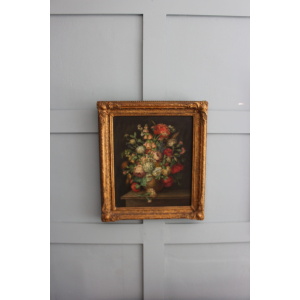 19th Century Floral Still Life With Fox Gloves And Honeysuckle