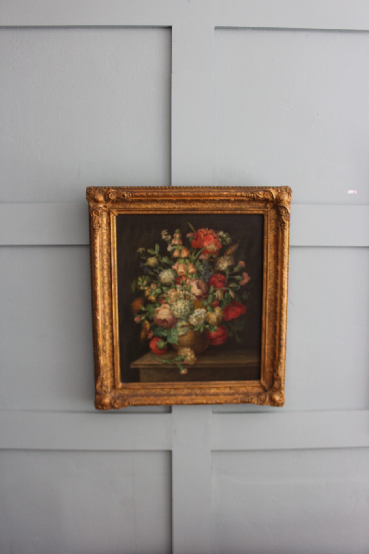 19th Century Floral Still Life With Fox Gloves And Honeysuckle
