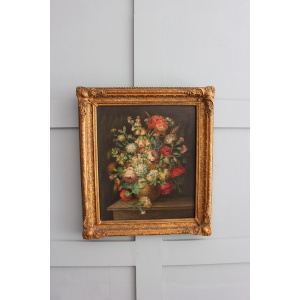 19th Century Floral Still Life With Fox Gloves And Honeysuckle