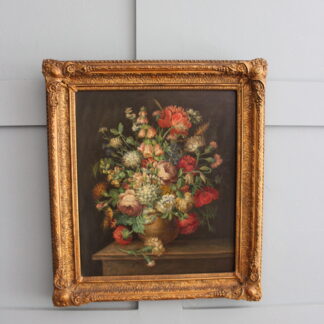 19th Century Floral Still Life With Fox Gloves And Honeysuckle