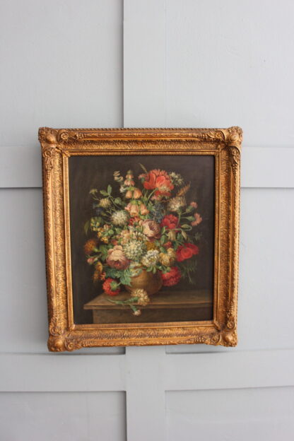 19th Century Floral Still Life With Fox Gloves And Honeysuckle
