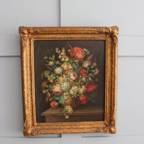 19th Century Floral Still Life With Fox Gloves And Honeysuckle