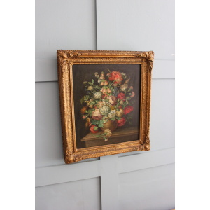 19th Century Floral Still Life With Fox Gloves And Honeysuckle