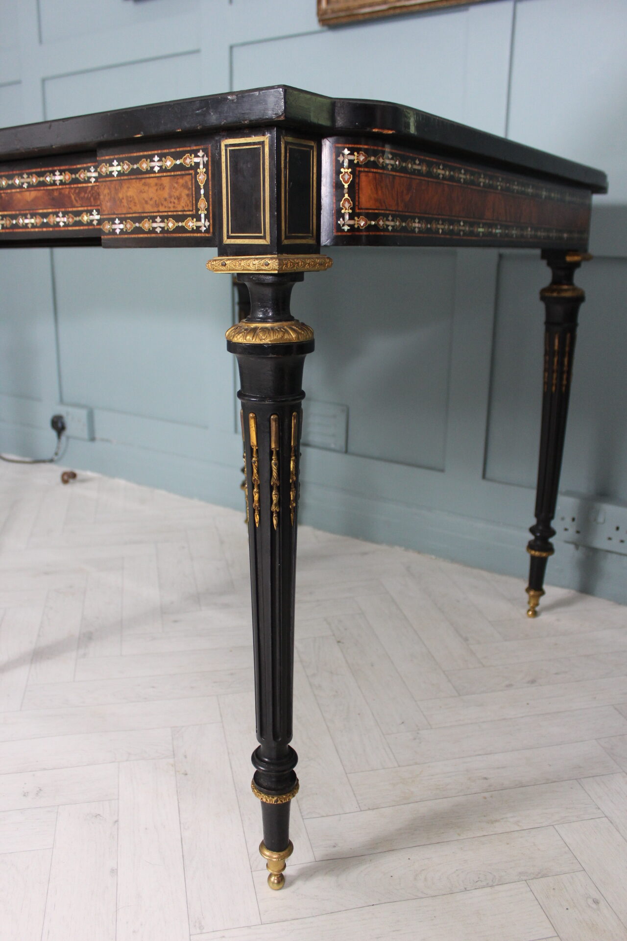 19th century French Napoleon III inlaid card table