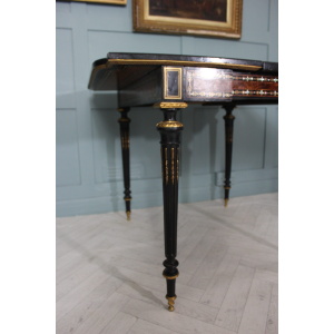19th century French Napoleon III inlaid card table