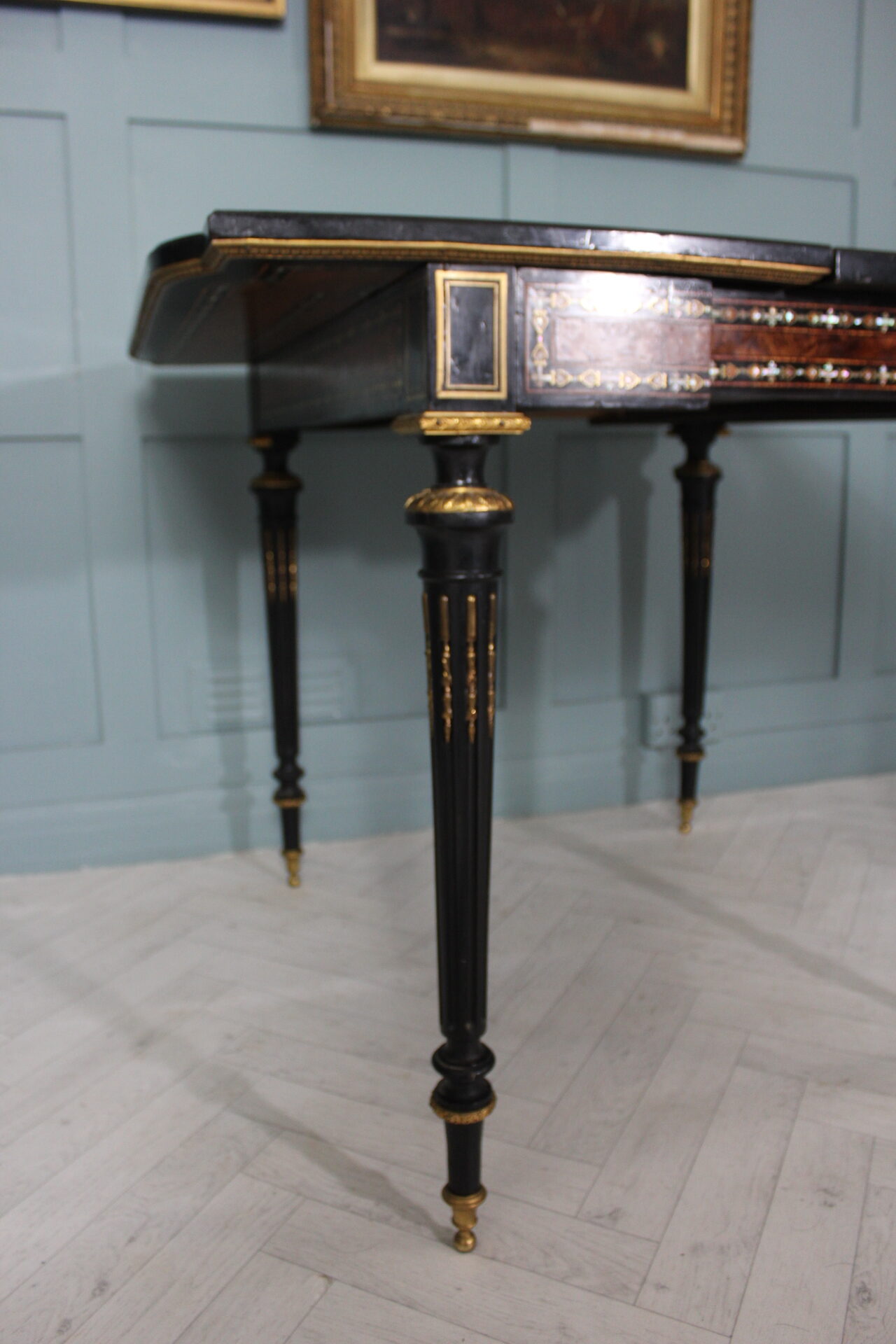 19th century French Napoleon III inlaid card table