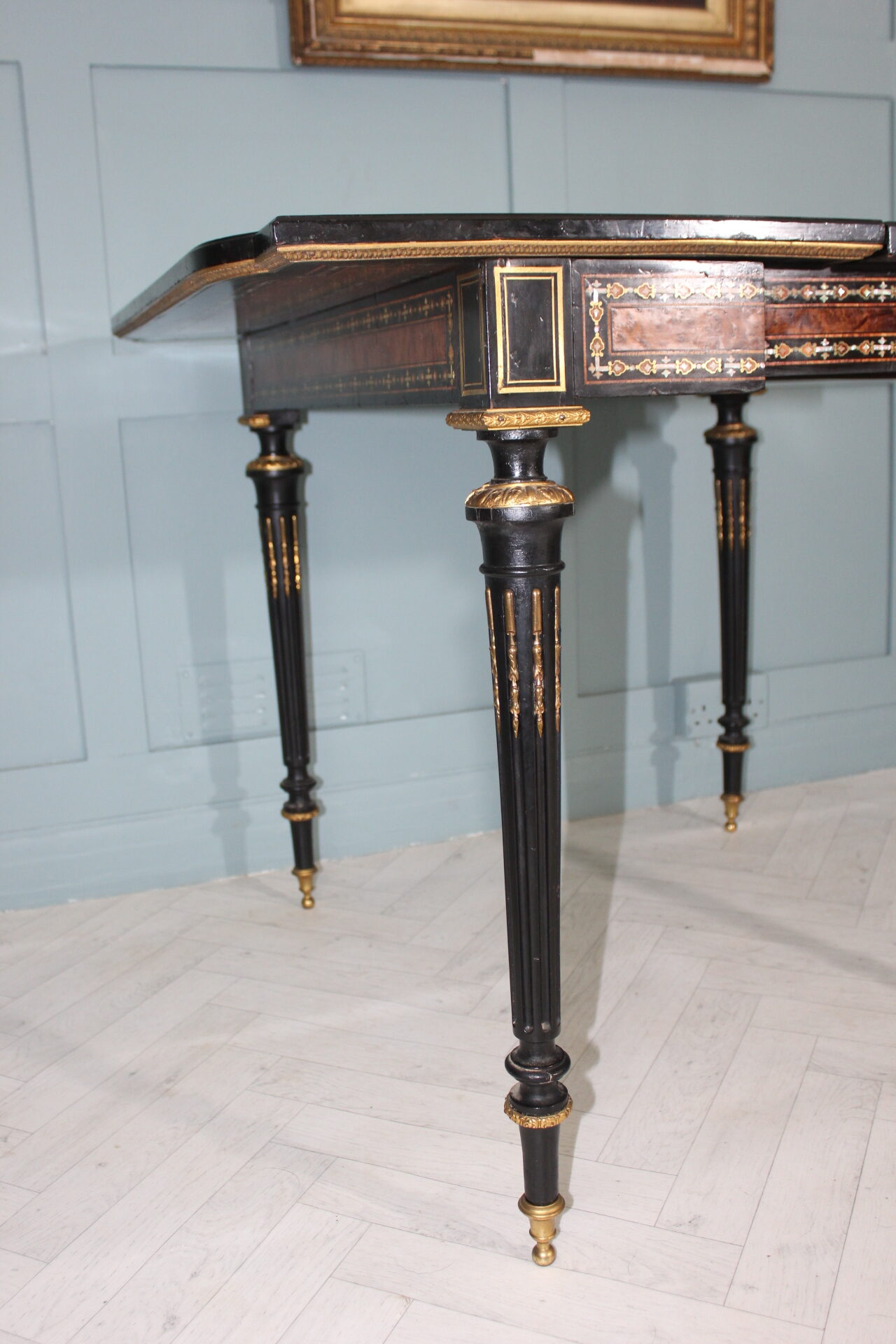 19th century French Napoleon III inlaid card table