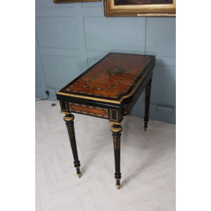 19th century French Napoleon III inlaid card table