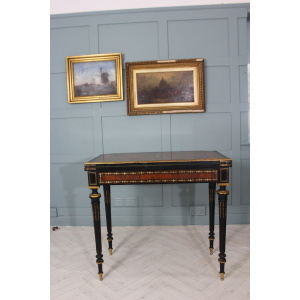 19th century French Napoleon III inlaid card table