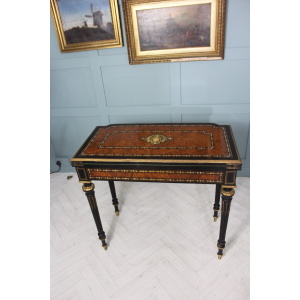 19th century French Napoleon III inlaid card table
